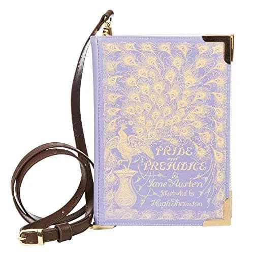 Well Read Crossbody Purse for Book Lovers, Purple, Small | Pride and Prejudice Book Cover - main product image