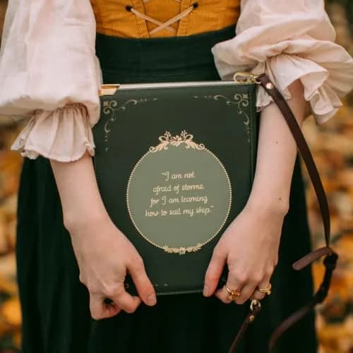 Well Read Crossbody Purse for Book Lovers - Vegan Leather, Large | Inspired by Little Women thumbnail 2