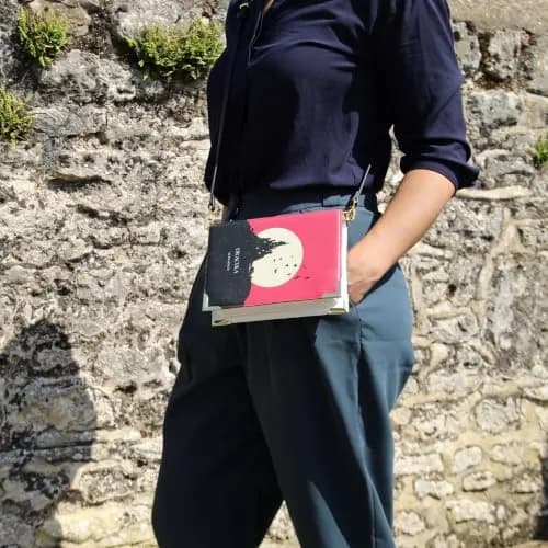 Well Read Crossbody Purse for Book Lovers - Dracula, Vegan Leather, Large | Gothic Book Cover Handbag thumbnail 6