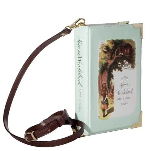 Well Read Alice in Wonderland Large Book Themed Purse for Literary Lovers – Handbag & Crossbody Bag, Faux Leather, 25x19x5cm — Alice