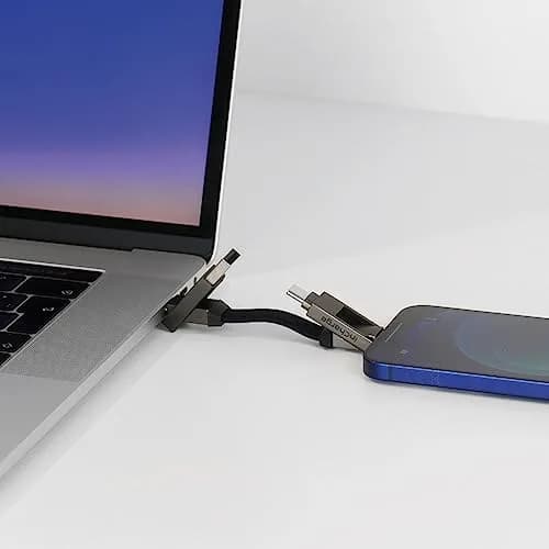 Rolling Square inCharge 6 Keychain USB C Charger Cable, Lightning & Micro-USB, 15cm (0.5ft) | Universal 6-in-1 Charging Cable thumbnail 6