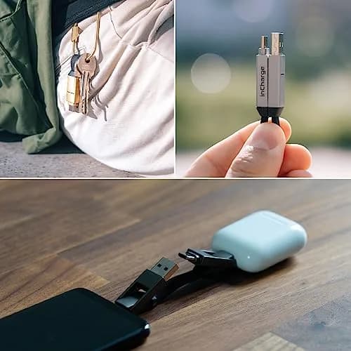 Rolling Square inCharge 6 Keychain USB C Charger Cable, Lightning & Micro-USB, 15cm (0.5ft) | Universal 6-in-1 Charging Cable thumbnail 3