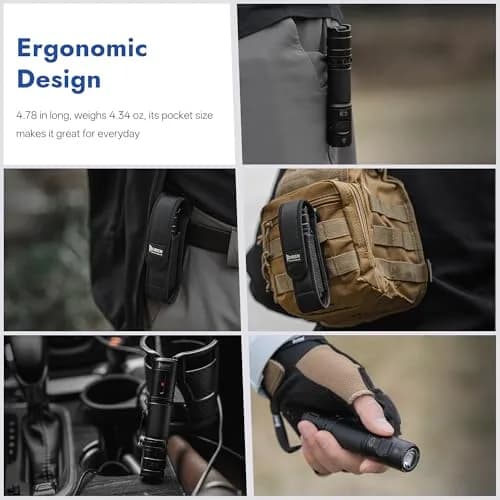 WUBEN C3 Flashlight 1200 Lumens | Rechargeable, 6 Modes, IP68 Waterproof, Compact for Everyday Carry thumbnail 7