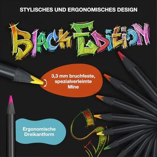 Faber-Castell Black Edition Colored Pencils, Classic (12 Count) | FSC Certified Wood thumbnail 5