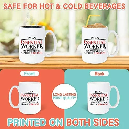 Bubble Hugs Essential Worker Coffee Mug 15 oz | Funny Big Deal Key Worker Gift thumbnail 3
