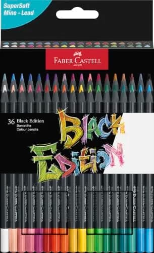 Faber-Castell Black Edition Colored Pencils 36 Count Classic Colors | Professional Quality with Soft Core Lead thumbnail 1