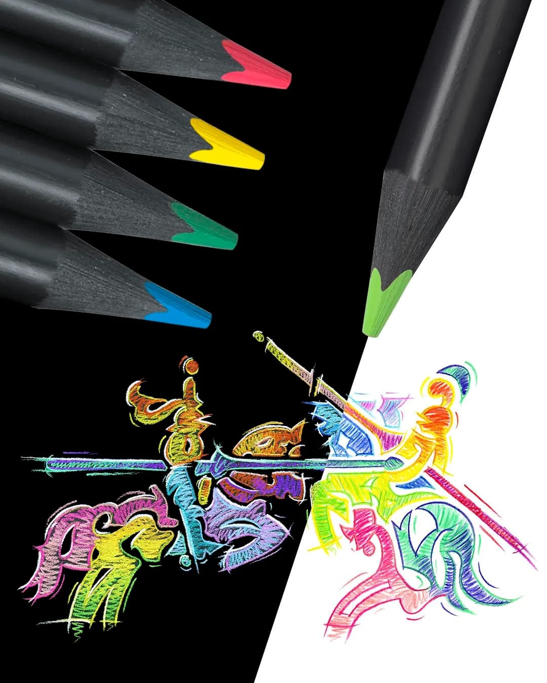 Faber-Castell Black Edition Colored Pencils 24 Count | Smooth Laydown & Ergonomic Grip - view 5