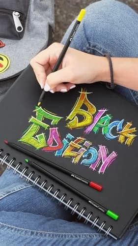Faber-Castell Black Edition Colored Pencils 24 Count | Smooth Laydown & Ergonomic Grip thumbnail 2