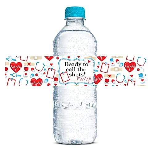 Amanda Creation Nurse Water Bottle Labels 1.75 x 8 Inch Waterproof Vinyl | Graduation Party Decor thumbnail 1