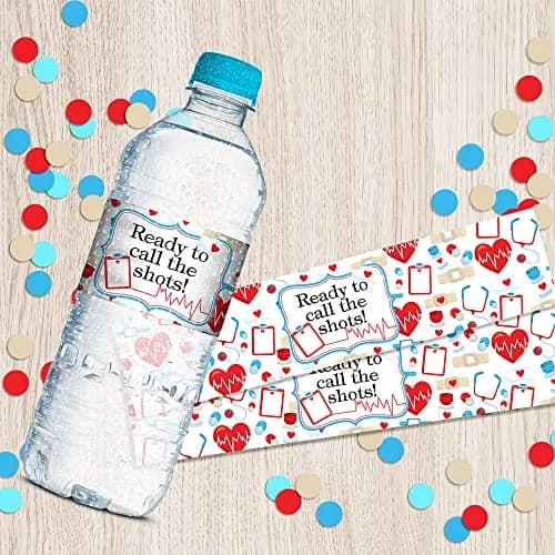 Amanda Creation Nurse Water Bottle Labels 1.75 x 8 Inch Waterproof Vinyl | Graduation Party Decor thumbnail 6