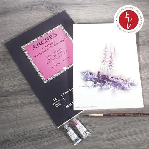Arches Aquarelle Watercolor Pad, Hot Pressed, 300gsm (140lb) 23x30cm (9x12 inch) | 100% Cotton Paper thumbnail 6