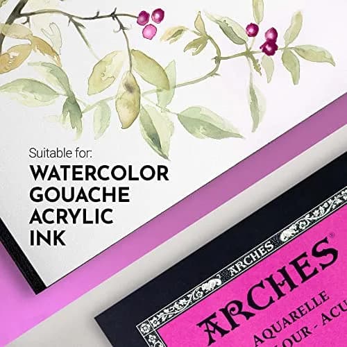 Arches Aquarelle Watercolor Pad, Hot Pressed, 300gsm (140lb) 23x30cm (9x12 inch) | 100% Cotton Paper thumbnail 3