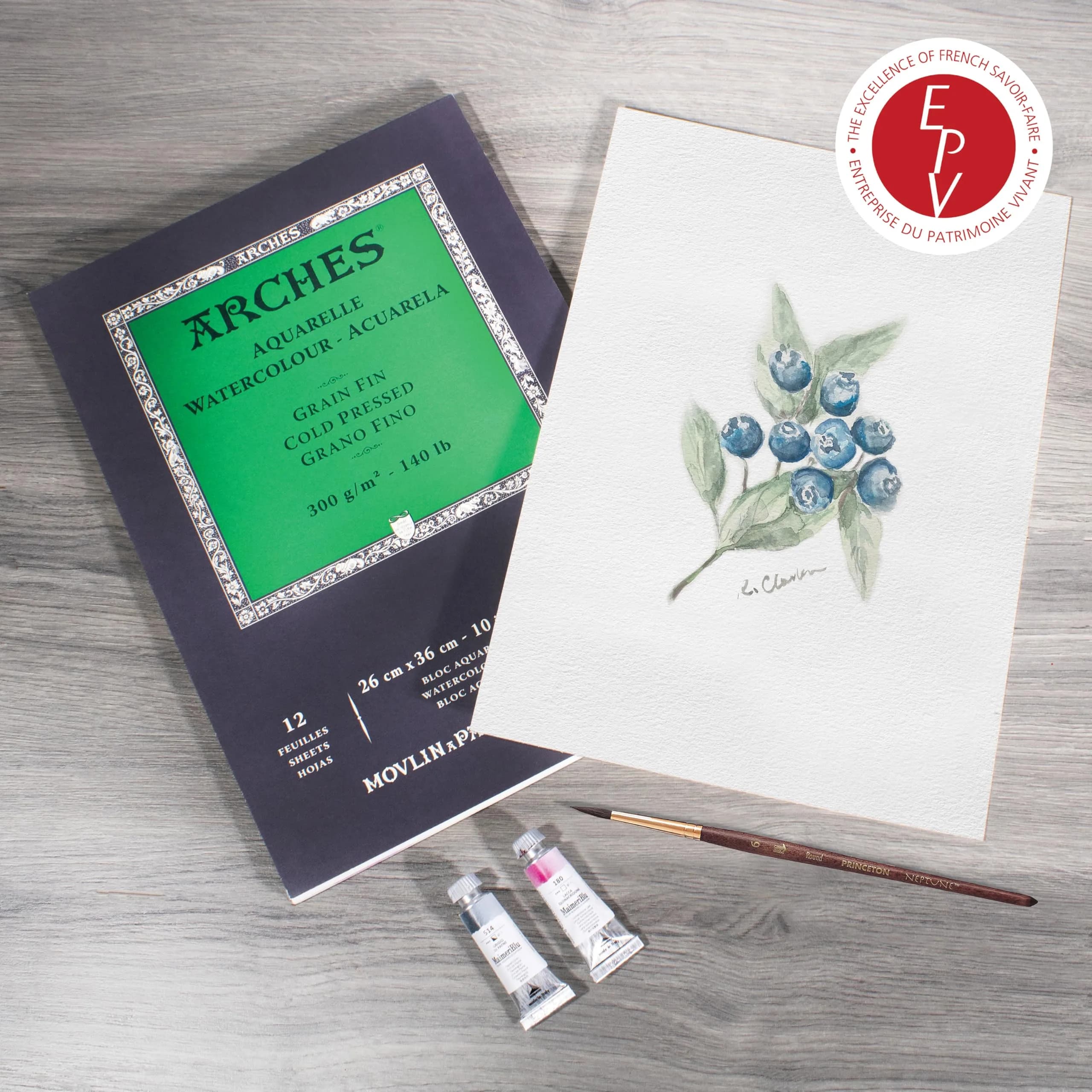 Arches Watercolor Pad, Cold Press, 25cm x 38cm (9x12 inches), 12 Sheets | Professional Art Paper for Watercolor Gouache Ink Acrylic - view 6