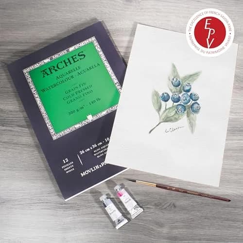 Arches Watercolor Pad, Cold Press, 25cm x 38cm (9x12 inches), 12 Sheets | Professional Art Paper for Watercolor Gouache Ink Acrylic thumbnail 6