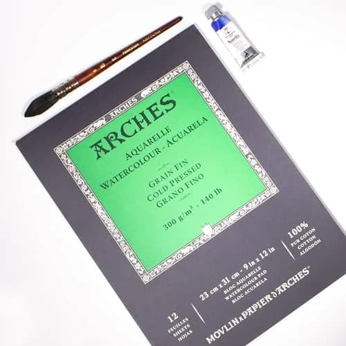Arches Watercolor Pad, Cold Press, 25cm x 38cm (9x12 inches), 12 Sheets | Professional Art Paper for Watercolor Gouache Ink Acrylic thumbnail 2