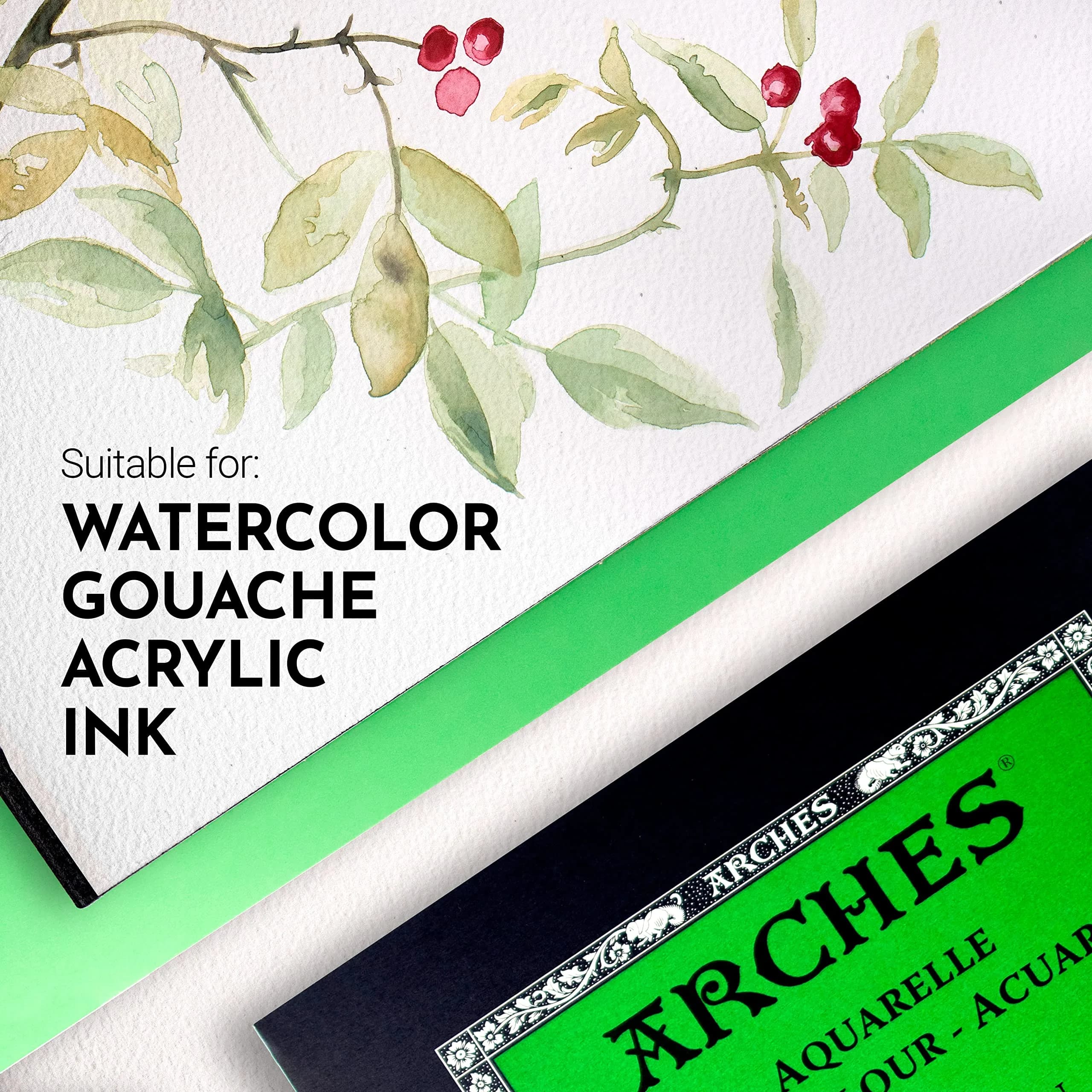 Arches Watercolor Pad, Cold Press, 25cm x 38cm (9x12 inches), 12 Sheets | Professional Art Paper for Watercolor Gouache Ink Acrylic - view 3