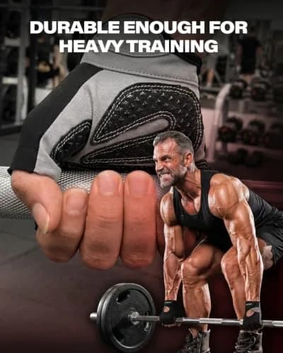 VINSGUIR Workout Gloves for Men and Women, Weight Lifting Gloves with Excellent Grip, Lightweight Gym Gloves for Weightlifting, Cycling, Exercise, Crosstraining, Pull ups, Fitness, Climbing and Rowing (Medium, Black) thumbnail 4