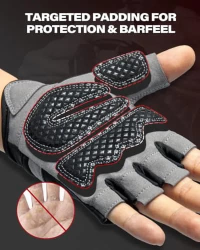 VINSGUIR Workout Gloves for Men and Women, Weight Lifting Gloves with Excellent Grip, Lightweight Gym Gloves for Weightlifting, Cycling, Exercise, Crosstraining, Pull ups, Fitness, Climbing and Rowing (Medium, Black) thumbnail 5
