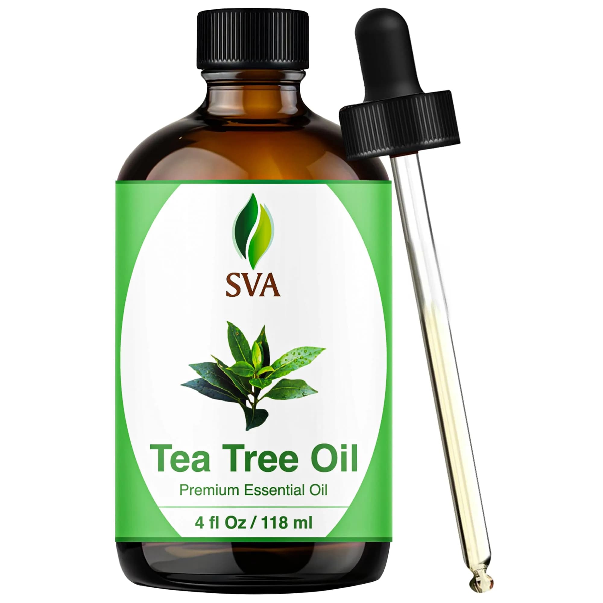 SVA Organics Organic Tea Tree Essential Oil, 4 Fl Oz (118 mL) - Pure & Natural Steam Distilled - main product image
