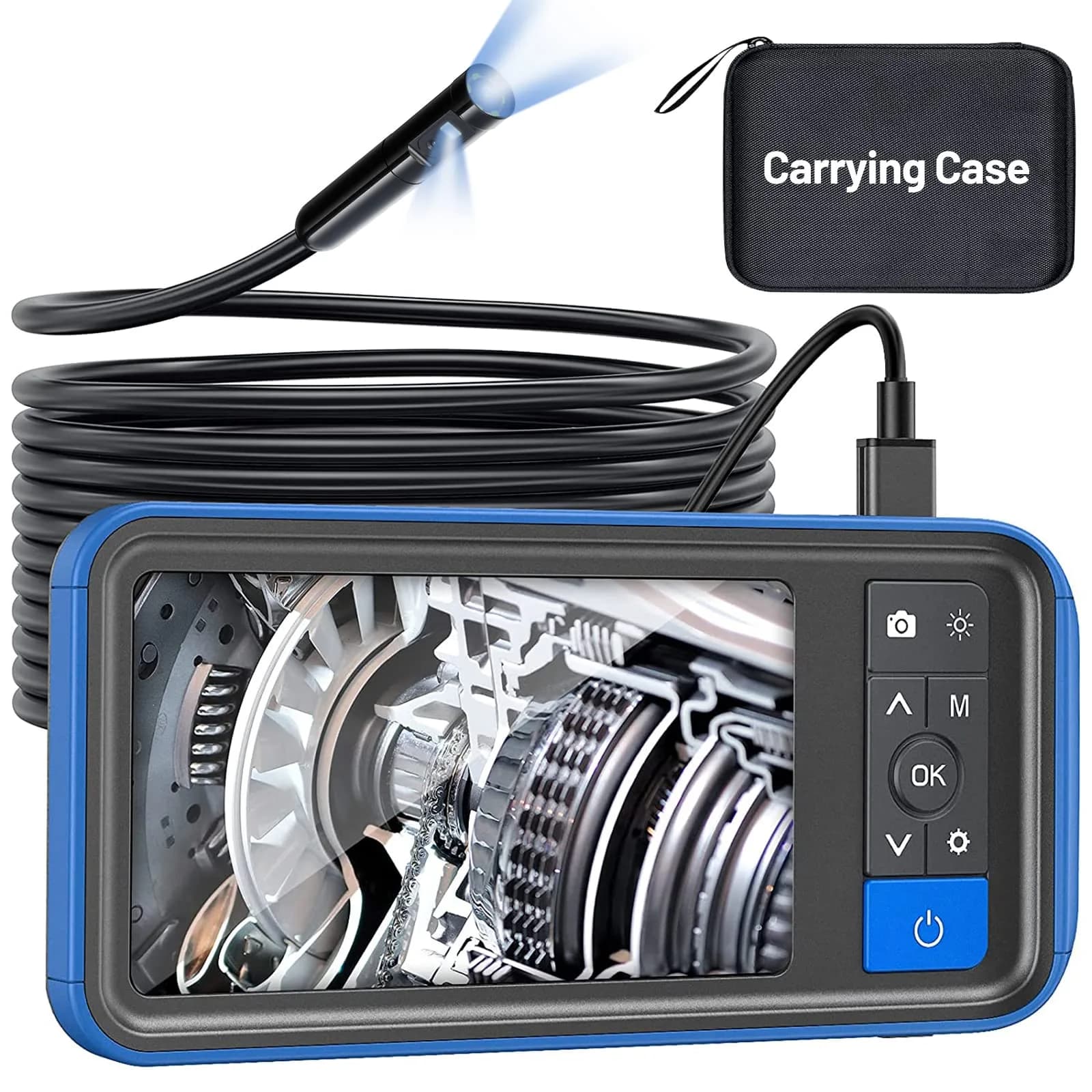 Teslong MS450 Dual Lens Inspection Camera 5m (16.5ft) | 4.5" IPS Screen, 1080P HD Dual Camera, IP67 Waterproof — 16.5FT