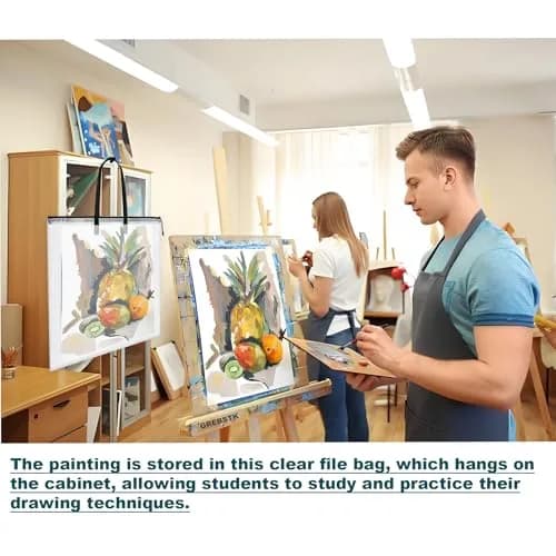 GREBSTK Art Portfolio Bag, 28x20 Inch, 2PCS Clear Poster Storage | Waterproof PVC & Nylon, Large Capacity thumbnail 5