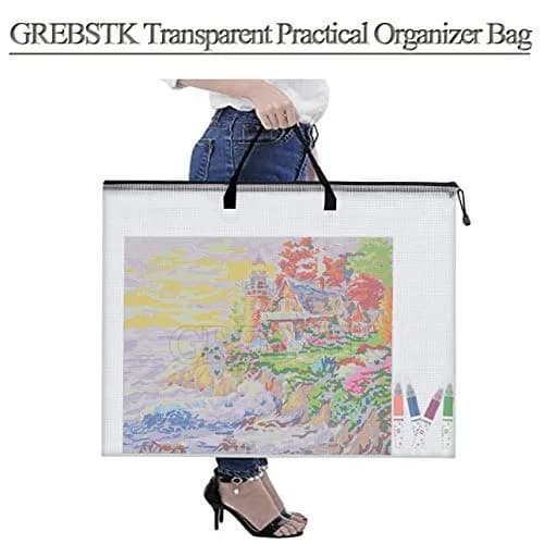 GREBSTK Art Portfolio Bag, 28x20 Inch, 2PCS Clear Poster Storage | Waterproof PVC & Nylon, Large Capacity thumbnail 7