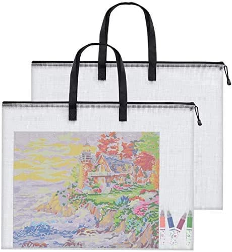 GREBSTK Art Portfolio Bag, 28x20 Inch, 2PCS Clear Poster Storage | Waterproof PVC & Nylon, Large Capacity thumbnail 8