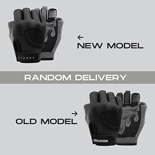 LIFECT Essential Breathable Workout Gloves, Knuckle Weight Lifting Fingerless Gym Exercise Gloves with Curved Open Back, for Powerlifting, Crossfit, Women and Men (Black, X-Large) thumbnail 6