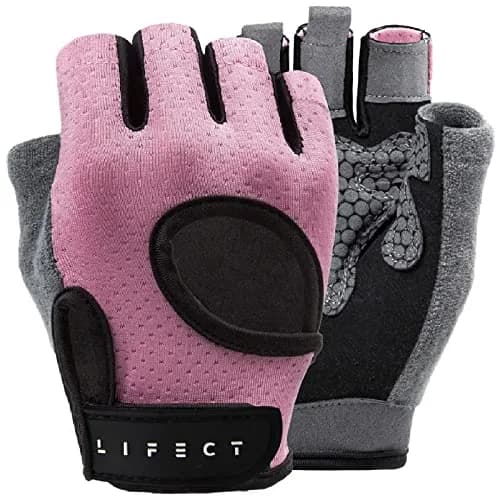 LIFECT Essential Breathable Workout Gloves, Pink, Large | Extra Grip & Adjustable Fit for Powerlifting & Gym thumbnail 1