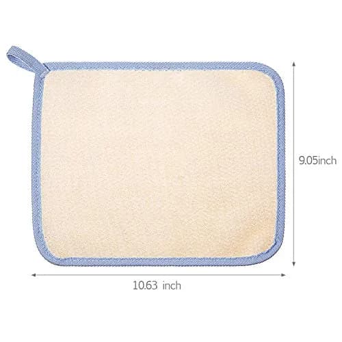 Tatuo 5 Pcs Exfoliating Washcloth Set with Blue Edge | Dual-Sided Scrub & Soft Texture for Face & Body thumbnail 2