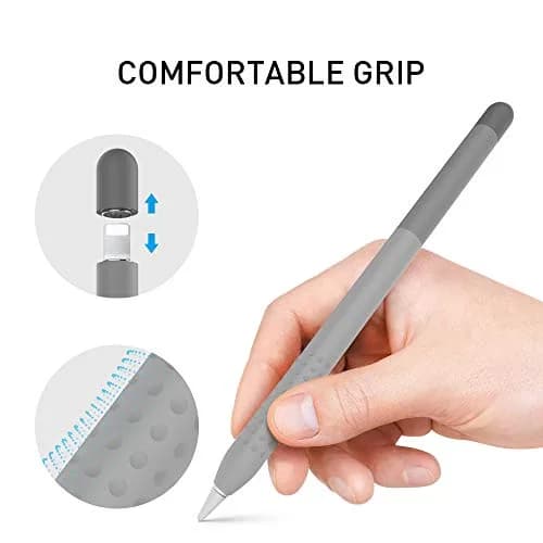Delidigi Gradient Color Case for Apple Pencil 1st Gen | Anti-Slip Silicone Sleeve in Grey (0.01kg) thumbnail 5