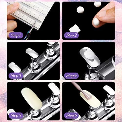 Blulu Magnetic Nail Art Practice Stands Set with 96 Adhesive Putty | 2 Sets Silver thumbnail 6