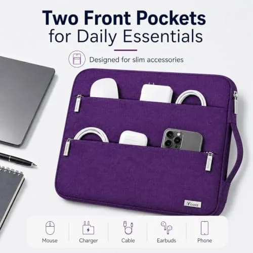 Voova 13.3-13 Inch Laptop Sleeve | Water-Resistant, Slim & Stylish Purple thumbnail 4