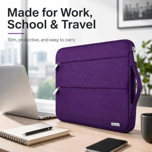 Voova 13.3-13 Inch Laptop Sleeve | Water-Resistant, Slim & Stylish Purple thumbnail 7