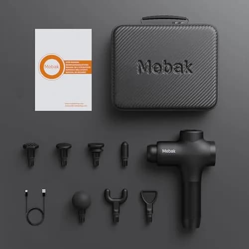 Mebak 3 Deep Tissue Massage Gun with 7 Heads & 5 Speeds | 1.68 lb Lightweight Percussion Massager for Athletes & Pain Relief thumbnail 9