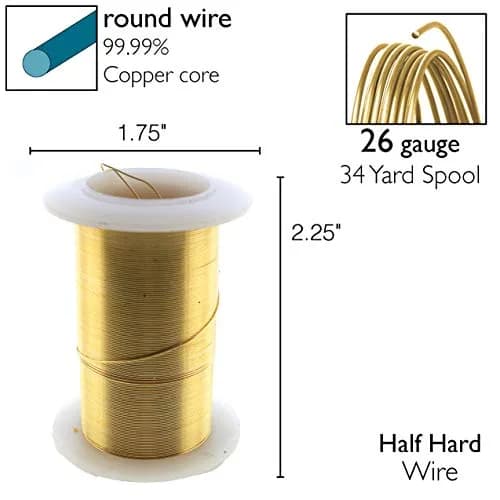 The Beadsmith Copper Jewelry Wire 26 Gauge Gold Color 31.09 meters (34 Yards) | Tarnish-Resistant for Crafts thumbnail 4