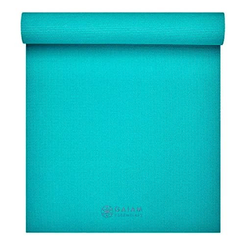 Gaiam Essentials Yoga Mat 6mm Non-Slip with Carrying Sling Teal | Extra Thick 6mm Non-Slip Textured Grip Surface Easy-Carry Sling Included Yoga Pilates & Floor Workouts 173cm x 61cm thumbnail 1