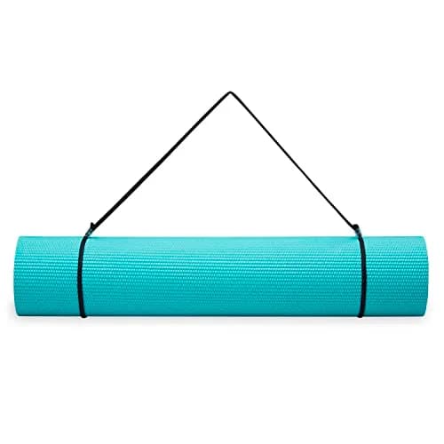 Gaiam Essentials Yoga Mat 6mm Non-Slip with Carrying Sling Teal | Extra Thick 6mm Non-Slip Textured Grip Surface Easy-Carry Sling Included Yoga Pilates & Floor Workouts 173cm x 61cm thumbnail 7
