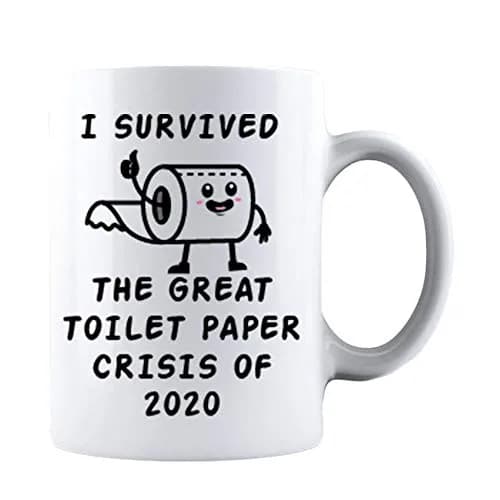 Kropsis White Ceramic Coffee Mug 325ml (11 Fl Oz) | Funny Toilet Paper Crisis 2020 Quote thumbnail 1