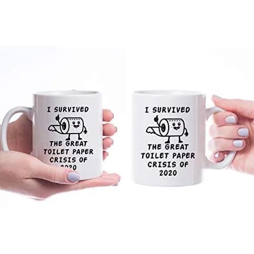 Kropsis White Ceramic Coffee Mug 325ml (11 Fl Oz) | Funny Toilet Paper Crisis 2020 Quote thumbnail 6