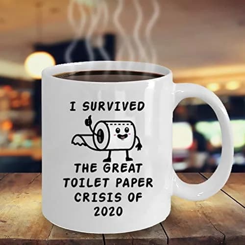Kropsis White Ceramic Coffee Mug 325ml (11 Fl Oz) | Funny Toilet Paper Crisis 2020 Quote thumbnail 3