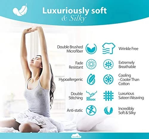 DREAMCARE Fitted Sheet Queen Size Deep Pocket 60 x 80 inches | Wrinkle-Resistant Microfiber, Hotel Luxury (70-120 chars) thumbnail 5