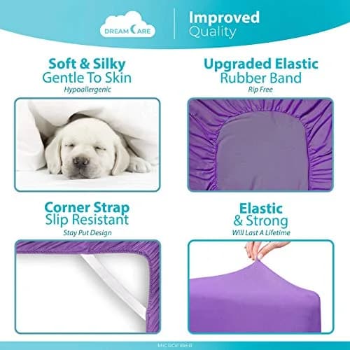 DREAMCARE Fitted Sheet Queen Size Deep Pocket 60 x 80 inches | Wrinkle-Resistant Microfiber, Hotel Luxury (70-120 chars) thumbnail 6