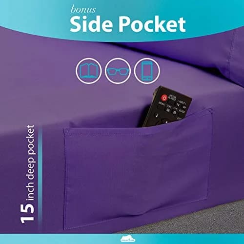 DREAMCARE Fitted Sheet Queen Size Deep Pocket 60 x 80 inches | Wrinkle-Resistant Microfiber, Hotel Luxury (70-120 chars) thumbnail 3