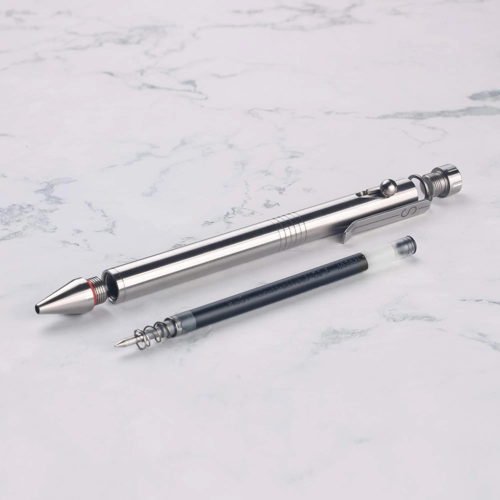 SMOOTHERPRO Stainless Steel Bolt Action Pen with Pilot G2 Refill | Heavy Duty EDC Writing Tool - view 4