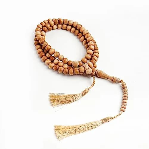 Nusantara Shop Sandalwood Tasbih 99 Beads 8mm | Natural Wood Islamic Prayer Beads for Meditation & Dhikr thumbnail 5