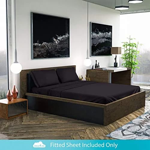 DREAMCARE King Fitted Sheet Only - Extra Deep Pocket Microfiber Bed Sheet in Black thumbnail 7