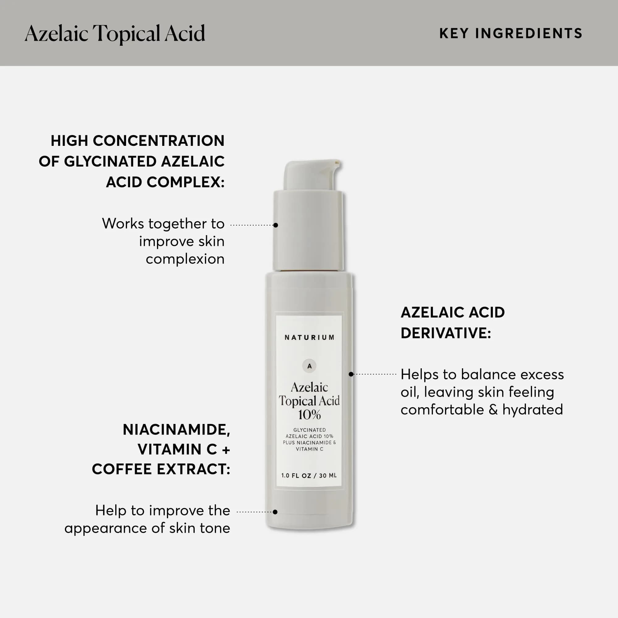 Naturium Azelaic Topical Acid 10% Serum 30ml (1 oz) | Reduces Redness & Improves Skin Tone - view 6