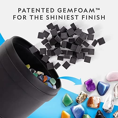 Blue Marble Hobby Rock Tumbler Kit for Kids & Beginners | Gemstone Polisher with GemFoam, 1/2 lb Rocks, All-in-One Science Kit thumbnail 2