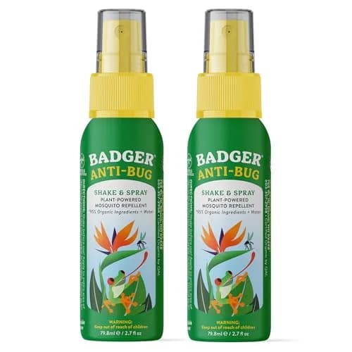 Badger Bug Spray, 3-Hour DEET-Free Mosquito Repellent, Family Friendly, Citronella & Organic Essential Oils, Natural & Vegan Insect Repellent Spray for Travel, 156 ml (5.4 fl oz) 2-Pack | EPA Exempt, 3-Hour Protection thumbnail 1
